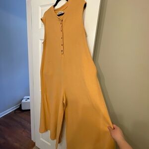 Orange Sleeveless Jumpsuit Wide Leg - Size XL